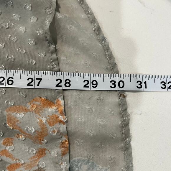 Daniel Rainn Ashlee floral print Swiss Dot Button Up Sheer blouse Women’s size L - Picture 12 of 15